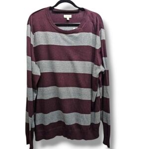 Sonoma Life+Style Lite Knit Sweater Men's Size 2X Burgundy/Grey